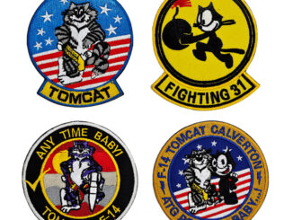 Tomcat F14 FIGHTING 31 ป้ายเวลโคร ปักรูปแมว Squadron ยุทธวิธี ทหาร แพทช์ ตะขอ แหวน