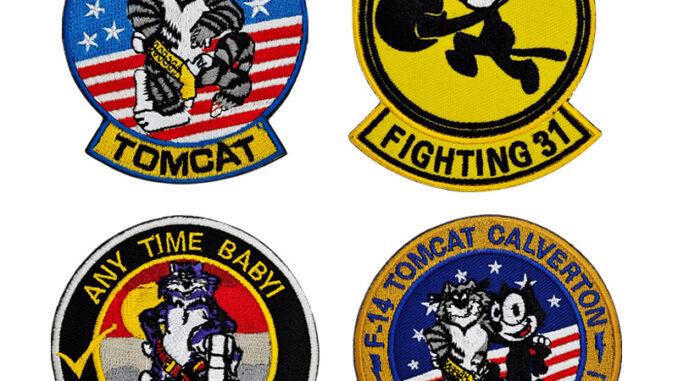 Tomcat F14 FIGHTING 31 ป้ายเวลโคร ปักรูปแมว Squadron ยุทธวิธี ทหาร แพทช์ ตะขอ แหวน