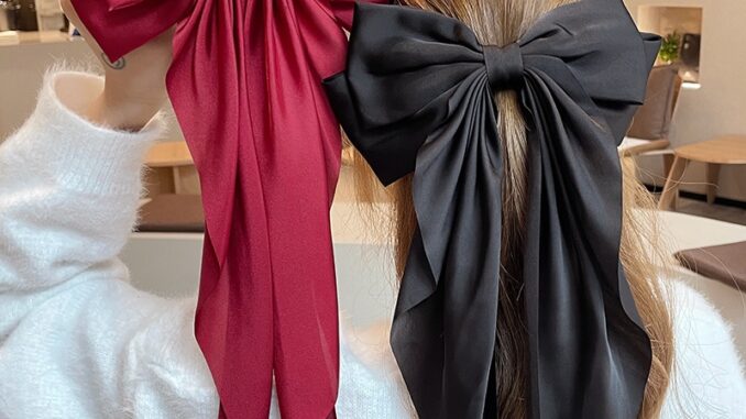 ใหม่ กิ๊บติดผมหางม้า ผ้าชีฟอง ประดับโบว์ ขนาดใหญ่ สีพื้น เหมาะกับฤดูร้อน สําหรับผู้หญิง