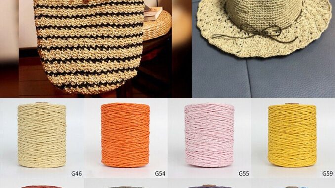 เชือกถักโครเชต์ กระดาษฟาง เส้นด้าย DIY 280 เมตร ต่อม้วน