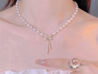 ใหม่ สร้อยคอแฟชั่น ประดับโบว์ ไข่มุก พลอยเทียม ดีไซน์ทันสมัย หรูหรา