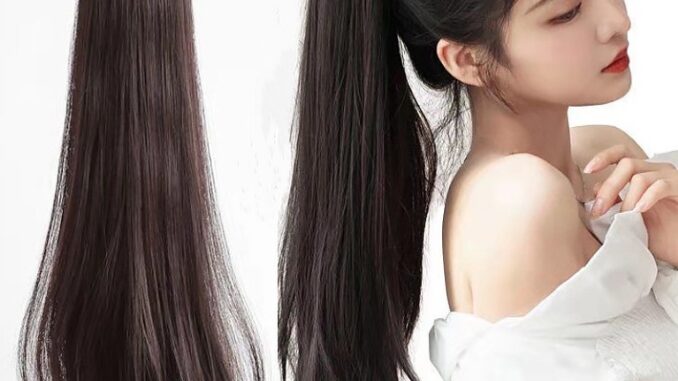 แฮร์พีชหางม้า แบบหนีบ ผมปลอม วิกผมหางม้า ปลายงุ้มเล็กน้อย เพิ่มความเป็นธรรมชาติ ดัด/หนีบ เพิ่มได้ แฮร์พีชหางม้า แบบหนีบ ผมปลอม วิกผมหางม้า ปลายงุ้มเล็กน้อย เพิ่มความเป็นธรรมชาติ ดัด/หนีบ เพิ่มได้