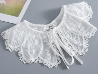 ปกเสื้อเชิ้ต คอปก ปักลายลูกไม้ ถอดออกได้ ใส่ง่าย สําหรับผู้หญิง