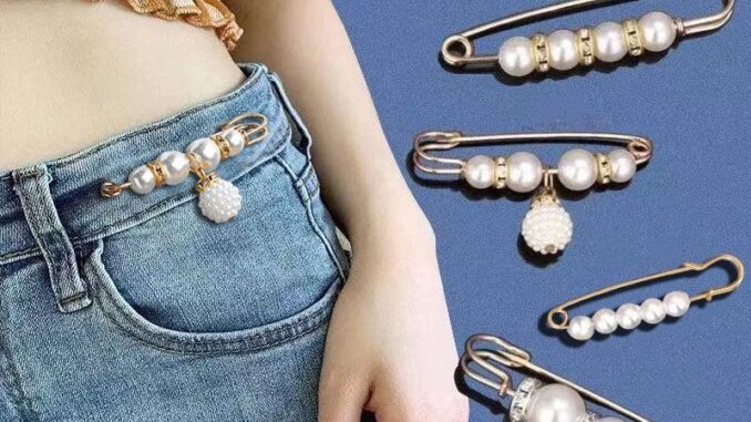 เข็มกลัดมุก Brooches  Pins ปรับเอวกางเกงสไตล์เกาหลีเลียนแบบไข่มุกตกแต่งแฟชั่น