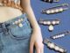 เข็มกลัดมุก Brooches  Pins ปรับเอวกางเกงสไตล์เกาหลีเลียนแบบไข่มุกตกแต่งแฟชั่น