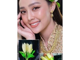 ดอกจำปีติดผม ขนาดใหญ่เท่าฝ่ามือ  ขนาดจั้มโบ้  ดอกไม้ดินปั้น  ประดับผม สินค้าพร้อมส่ง งานแต่งงาน  มงกุฎดอกไม้ ประดับผม