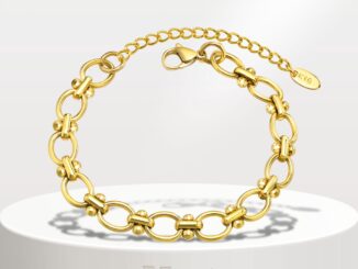 Vnox สร้อยข้อมือสเตนเลส ทอง 18K แฮนด์เมด สําหรับผู้หญิง