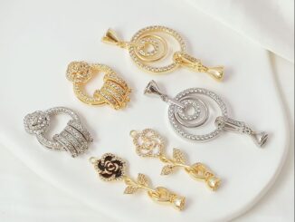 จี้สร้อยคอ รูปดอกกุหลาบ ประดับไข่มุก หยก ทอง 14K ฝังเพทาย แข็งแรง DIY