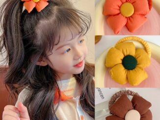 ยางรัดผม ลายดอกทานตะวัน สไตล์เกาหลี น่ารักๆ  สินค้าพร้อมส่งจากไทย