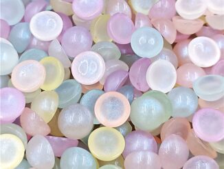 แผ่นลูกปัดอะคริลิค ทรงกลม สีมาการอง 10 มม. 12 มม. สําหรับทําเครื่องประดับ DIY 30 ชิ้น