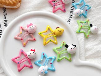 COD กิ๊บติดผมซานริโอ้ลายการ์ตูนน่ารักรูปดาวห้าแฉกลายจุดที่มีสีสันละเอียดอ่อนเกาหลีสำหรับผู้หญิงเครื่องประดับผม-det