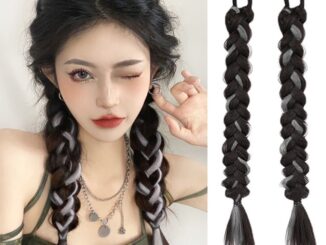 Y2K Gradient Color Women Fake Ponytail Wig Extension Twist Braid Natural Hip Hop Girls Hair Accessories