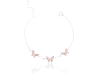 Louis Montini (Jewelry) Sterling Silver 925 Bracelet สร้อยข้อมือเงินแท้ 92.5% สร้อยข้อมือผู้หญิง รูป butterfly – LJBL08