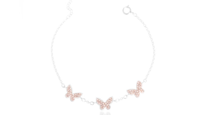 Louis Montini (Jewelry) Sterling Silver 925 Bracelet สร้อยข้อมือเงินแท้ 92.5% สร้อยข้อมือผู้หญิง รูป butterfly – LJBL08
