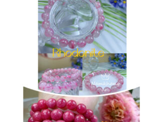 Rhodonite สร้อยข้อมือคริสตัลธรรมชาติ โรโดไนท์ น่ารัก เข้ากับทุกการแต่งกาย แฟชั่นสําหรับผู้หญิง