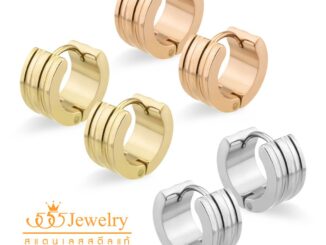 555jewelry ต่างหูห่วงสแตนเลส สตีล สไตล์มินิมอล รุ่น MNC-ER932 - ต่างหูผู้หญิง ต่างหูสวยๆ ต่างหูแฟชั่น (ER48)