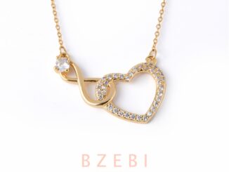 BZEBI สร้อยคอ ผู้หญิง แฟชั่น จี้หัวใจ สวยๆ น่ารักๆ ทอง สเตนเลส ชุบทอง 18K ไม่จางหาย และใส่ขณะอาบน้ําได้ สําหรับผู้หญิง 880n