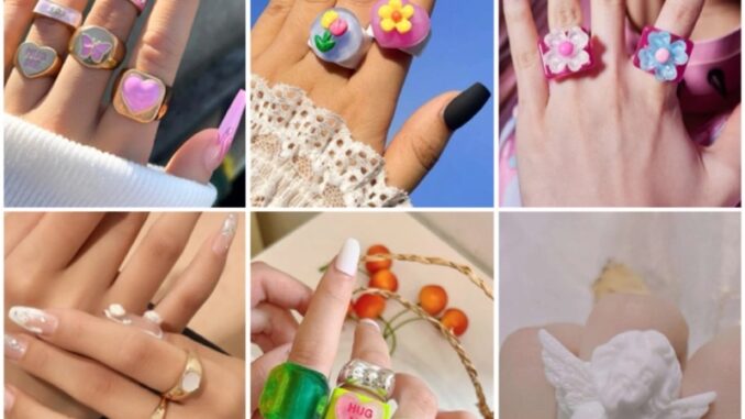(พร้อมส่ง) เซ็ตแหวนแฟชั่น เครื่องประดับสำหรับผู้หญิง