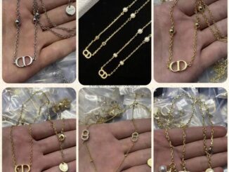 {TOP} Clair D LUNE สร้อยคอ โลโก้ CD เพชร มุก หน้าทอง โลหะ สร้อยคอทองเหลือง ชุบทอง ซีลเหล็ก สไตล์เกาหลี 2023 สร้อยคอผู้หญิง ไม่จางหาย