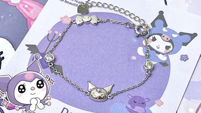 สร้อยข้อมือ ประดับโบว์ ลายการ์ตูน Sanrio Kuromi น่ารัก สําหรับนักเรียน