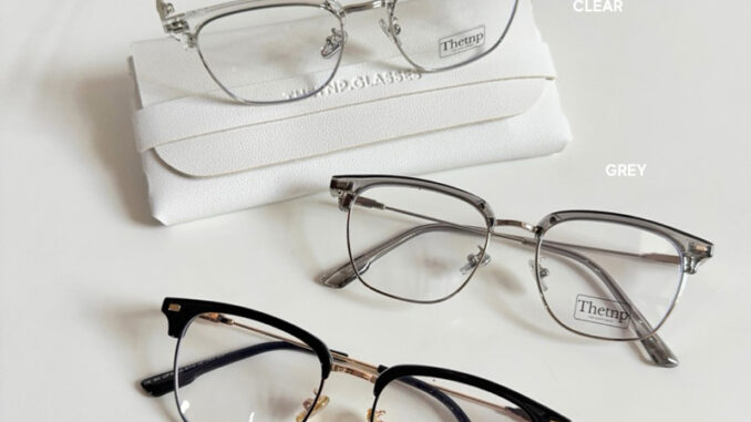 JAYDEN (blueblock uv400) แว่นกรองแสงสีฟ้า ทรงคลับมาสเตอร์ half lens