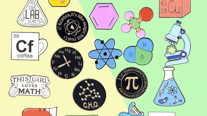 เข็มกลัด รูปสัญลักษณ์โมเลกุลของ Atomic Weight Mechanics Enamel Pins Dna สําหรับนักวิทยาศาสตร์
