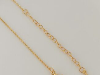 โซ่ต่อขยาย 14k สีทอง 1.5 มม. แบน 0 หนา 2.4 มม. ยาว 46 ซม.