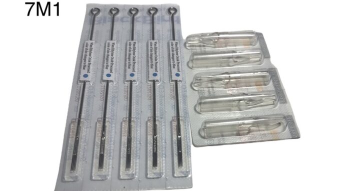 อุปกรณ์สักลงสี ลงเงาพร้อมปลาย7m1/1ชุดมีเข็ม5เล่มปลาย5ชิ้น