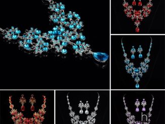 HH ชุดเครื่องประดับเจ้าสาว สร้อยคอ ต่างหู พลอยเทียม คริสตัล สีแดง สไตล์บาร็อค วินเทจ แฮนด์เมด