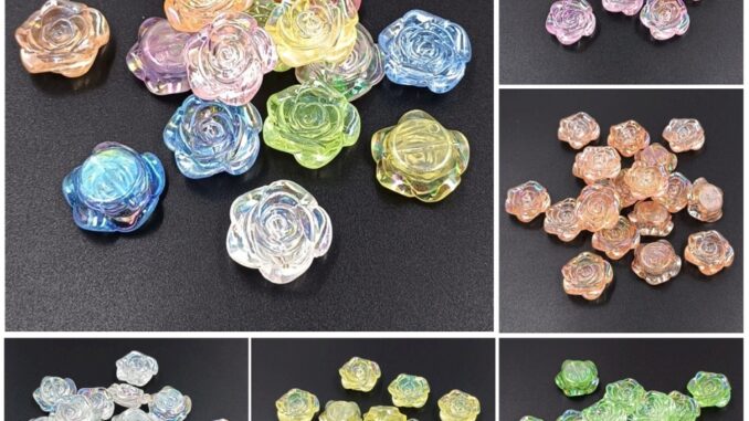 จี้ลูกปัดดอกกุหลาบ AB สีเมจิก สําหรับทําเครื่องประดับ สร้อยข้อมือ สร้อยคอ DIY 10 ชิ้น จี้ลูกปัดดอกกุหลาบ AB สีเมจิก สําหรับทําเครื่องประดับ สร้อยข้อมือ สร้อยคอ DIY 10 ชิ้น