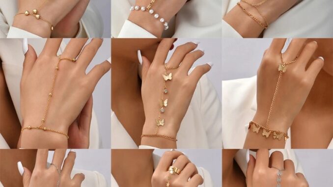 สร้อยข้อมือเพทาย วินเทจ แหวนเชื่อมโยง / โซ่ข้อมือ พลอยเทียม หรูหรา / อารมณ์ แหวนลูกศรกลวง เรขาคณิต เครื่องประดับผู้หญิง