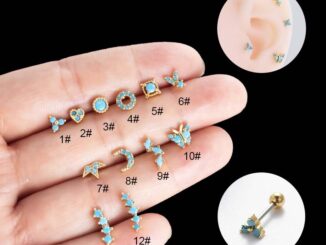 จิวเจาะกระดูกอ่อน ต่างหูสเตนเลส 20 เกจ สีฟ้า 1 ชิ้น