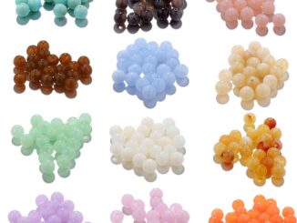 St. kunkka ลูกปัดหินเทียม อะคริลิค 6 มม. 34 สี สําหรับทําสร้อยคอ สร้อยข้อมือ DIY 50 ชิ้น