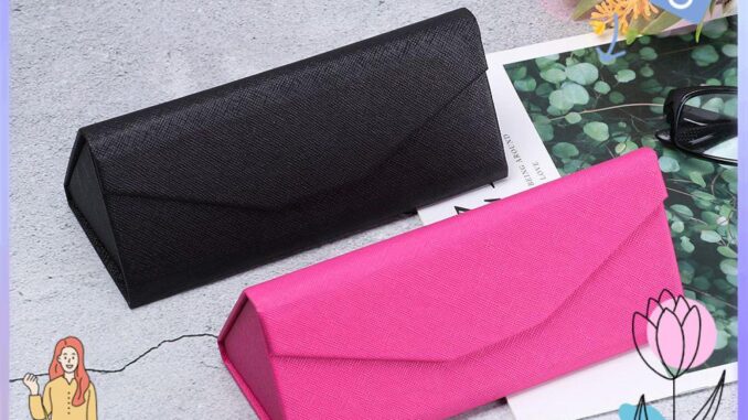 ☼MIHAN☼  Triangle Glasses Box Waterproof Eyeglasses Accessories Eyeglasses Case Portable Cross Pattern Candy Color New Fashion Ecofriendly  Folding Sun Glasses  Box/Multicolor