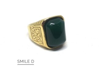 แหวนหยกทรงเหลี่ยม 18k