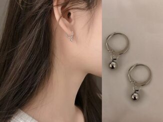 Roselife ต่างหูห่วงเล็ก สีเงิน เรียบง่าย เครื่องประดับแฟชั่น สําหรับผู้หญิง 1 คู่