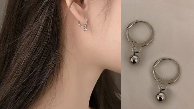 Roselife ต่างหูห่วงเล็ก สีเงิน เรียบง่าย เครื่องประดับแฟชั่น สําหรับผู้หญิง 1 คู่