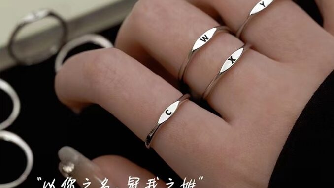 เครื่องประดับแฟชั่น มีสเน่ห์ โลหะผสม แหวนนิ้ว 26 ตัวอักษร สําหรับผู้หญิง เครื่องประดับแฟชั่น มีสเน่ห์ โลหะผสม แหวนนิ้ว 26 ตัวอักษร สําหรับผู้หญิง