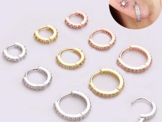 จิวจมูก แบบห่วง เหล็ก ประดับเพชรเทียม สีพื้น สไตล์คลาสสิก