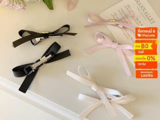 Lovito กิ๊บติดผม สีพื้น แต่งโบว์น่ารัก  สำหรับผู้หญิง L60AD080 (ขาว/ชมพู/ดำ)