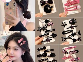 Y2k กิ๊บติดผม ประดับโบว์ พลอยเทียม รูปตัวอักษร ปากเป็ด สําหรับตุ๊กตาบาร์บี้