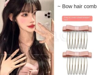 กิ๊บติดผม ประดับโบว์ด้านข้าง สีชมพู แบบมองไม่เห็น แฟชั่นเจ้าหญิง สําหรับเด็กผู้หญิง