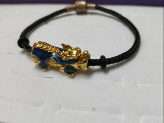 ปี่เซี่ยะ5ธาตุ สายหนังดำถัก ข้อมือปี่เซี่ยะเปลี่ยนสี เปลี่ยนสีไว