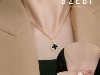 Bzebi สร้อยคอแฟชั่น ใบโคลเวอร์ ผู้หญิง จี้ สแตนเลส ไม่ลอก เครื่องประดับแฟชั่น แตนเลส ใส่ได้แบบ2 18k ชุบทอง สําหรับผู้หญิง 1057n