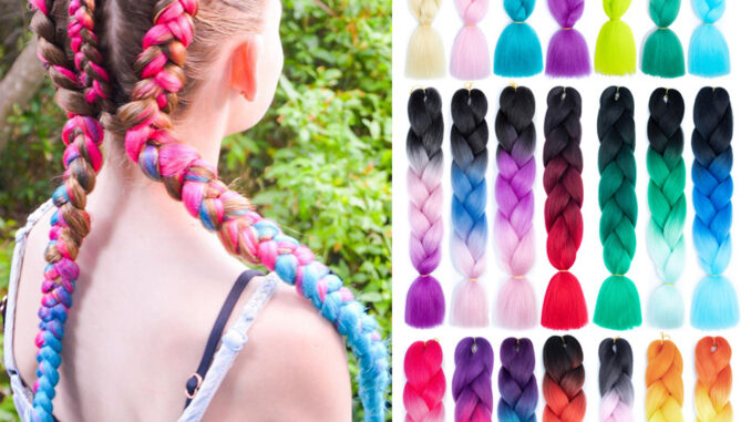 Rainbow ผมเปีย ไหมถักผม สีทูโทน แอฟริกันเดรดล็อกส์   wig braids