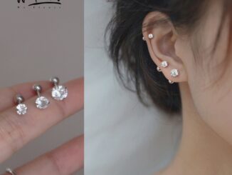 We Flower ต่างหูสตั๊ด เงิน S925 ประดับเพทาย คริสตัล เครื่องประดับ สําหรับผู้หญิง และผู้ชาย 1 ชิ้น