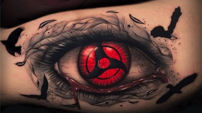 สติกเกอร์รอยสักชั่วคราว ลายการ์ตูนอนิเมะ กันน้ํา ติดทนนาน 1 แผ่น