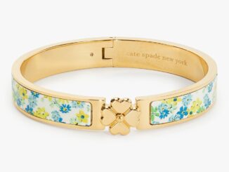 KATE SPADE NEW YORK HERITAGE SPADE FLOWER HINGED BANGLE WBR00405 กำไลข้อมือ
