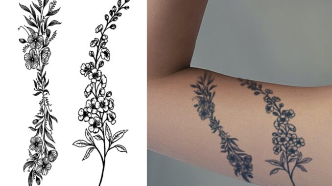 ดอกไม้วาดด้วยมือ สติกเกอร์รอยสักชั่วคราว รอยสักมายากลกันน้ำติดทนนาน รอยสักปลอมยาวนานถึง 15 วัน รอยสักกึ่งถาวร ดอกไม้วาดด้วยมือ สติกเกอร์รอยสักชั่วคราว รอยสักมายากลกันน้ำติดทนนาน รอยสักปลอมยาวนานถึง 15 วัน รอยสักกึ่งถาวร