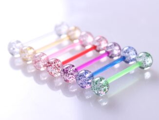 จิวเจาะลิ้นคริสตัล ลิ้น UV เครื่องประดับ บาร์เบล 8 ชิ้น